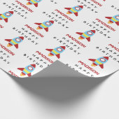 Raketenraumschiff Starter Individuelle Name Geburt Geschenkpapier (Ecke)