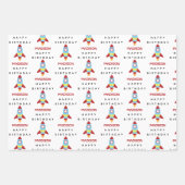 Raketenraumschiff Starter Individuelle Name Geburt Geschenkpapier Set (Vorderseite)