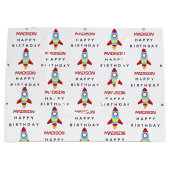 Raketenraumschiff Starter Individuelle Name Geburt Große Geschenktüte (Vorderseite)