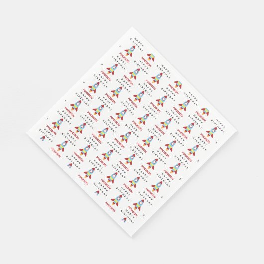 Raketenraumschiff Starter Individuelle Name Geburt Serviette (Ecke)