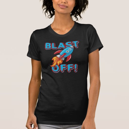 Raketenraumschiff startet T-Shirt (Vorderseite)