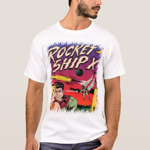 Raketenraumschiff X Vintage Sci-Fi-Comic-Cover T-Shirt