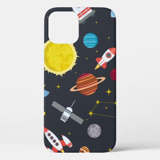 Raketenraumsolarsystem und Planet-Kosmos Case-Mate iPhone Hülle (Rückseite)