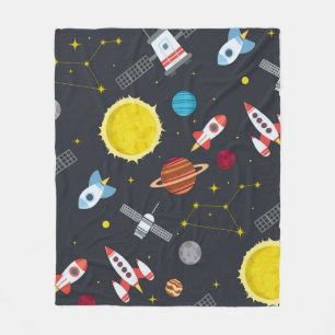 Raketenraumsolarsystem und Planet-Kosmos Fleecedecke