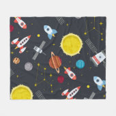Raketenraumsolarsystem und Planet-Kosmos Fleecedecke (Vorderseite (Horizontal))