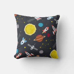 Raketenraumsolarsystem und Planet-Kosmos Kissen