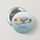 Raketenregenwurm Button (Vorne & Hinten)