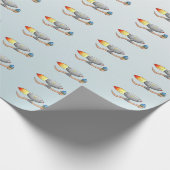 Raketenregenwurm Geschenkpapier (Ecke)