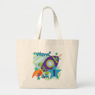 Raketenschiff 1. Geburtstag - Tshirts und Geschenk Jumbo Stoffbeutel