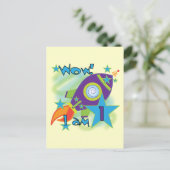 Raketenschiff 1. Geburtstag - Tshirts und Geschenk Postkarte (Stehend Vorderseite)