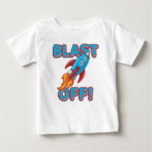 Raketenschiff ausschalten baby t-shirt