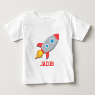 Raketenschiff, Außenraum, für Babyboys Baby T-shirt