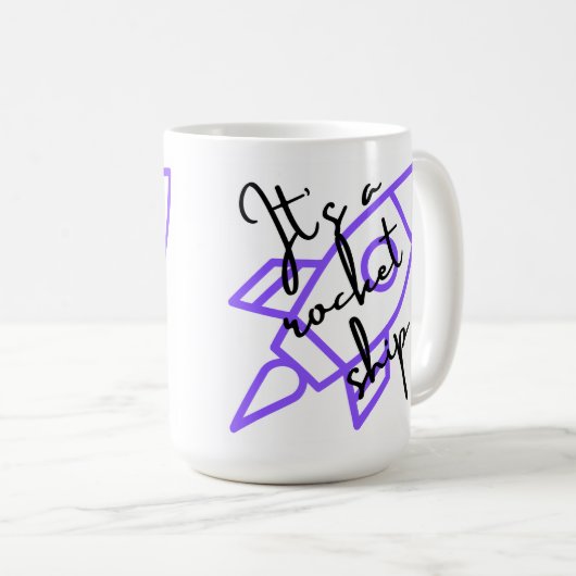 Raketenschiff Kaffeetasse (VorderseiteRechts)