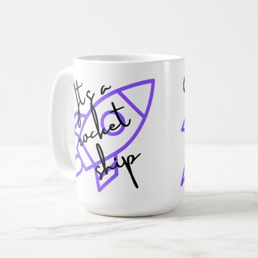 Raketenschiff Kaffeetasse (Vorderseite Links)