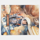 Raketenschiff mit dem Namen für weltraumliebendes  Fleecedecke (Vorderseite (Horizontal))