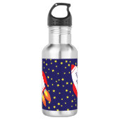Raketenschiff Niedliche Kinder Wasserflasche mit N (Vorderseite)