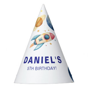 Raketenschiff Planet Weltraum-Thema Custom Birthda Partyhütchen