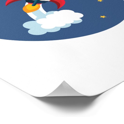 Raketenschiff Poster (Ecke)