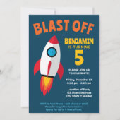 Raketenschiff - Sofortdownload Boy Birthday Party Einladung (Vorderseite)