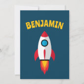 Raketenschiff - Sofortdownload Boy Birthday Party Einladung (Rückseite)