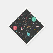 Raketenschiffe und Planeten im Weltraum Serviette (Ecke)