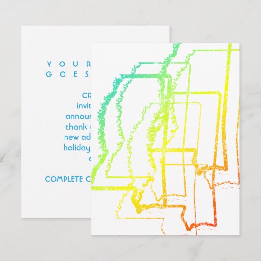 Raketenschweif Einladung (Vorne/Hinten)