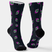 Raketensocken mit grüner und rosa Oberfläche Socken (Gewinkelt)