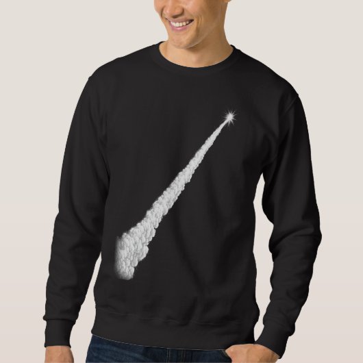 Raketenstart Dampfspur Linienkunst Sweatshirt (Vorderseite)