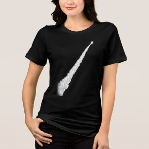 Raketenstart Dampfspur Linienkunst Tri-Blend Shirt
