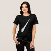 Raketenstart Dampfspur Linienkunst Tri-Blend Shirt (Vorderseite voll)