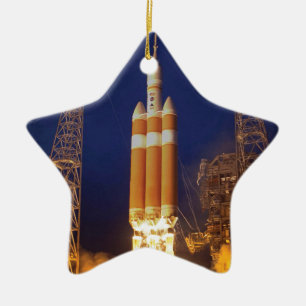 Raketenstart der NASA Keramik Ornament