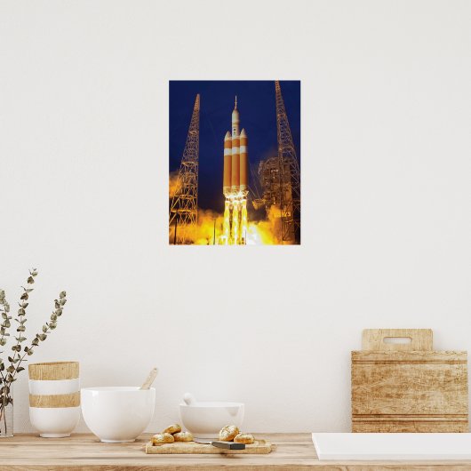Raketenstart der NASA Poster (Küche)
