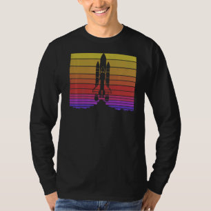 Raketenstart explodiert Astronomie-Retro-Raumfahrt T-Shirt