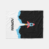 Raketenstart im Weltraum-Individuelle Name Fleecedecke (Vorderseite (Horizontal))