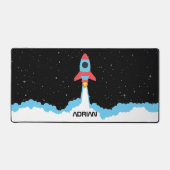 Raketenstart im Weltraum-Individuelle Name Schreibtischunterlage (Vorderseite)
