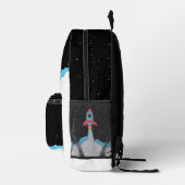 Raketenstart im Weltraumnamen Bedruckter Rucksack (Rechts)