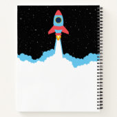 Raketenstart im Weltraumskizzbuch Notizblock (Rückseite)