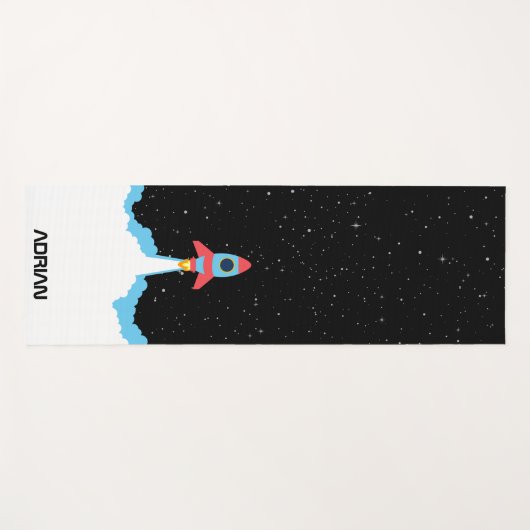 Raketenstart in Weltraumkindern Yogamatte (Vorderseite (Horizontal))