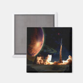 Raketenstart Magnet (Vorderseite/Rückseite)