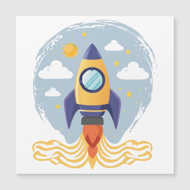 Raketenstart Magnetkarte (Vorderseite)