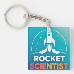 Raketenstart mit dynamischem Text Schlüsselanhänger