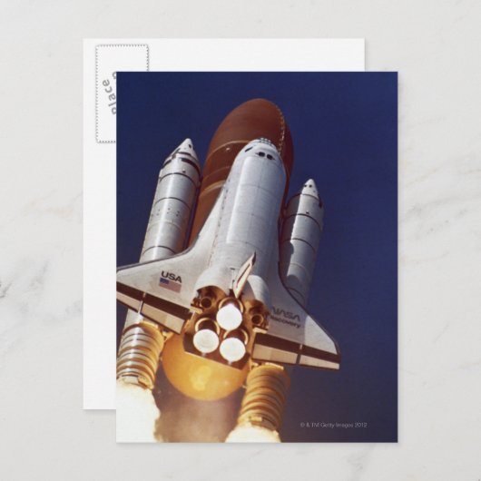 Raketenstart Postkarte (Vorne/Hinten)