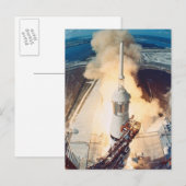 Raketenstart Postkarte (Vorne/Hinten)