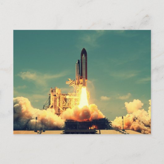 Raketenstart Postkarte (Vorderseite)
