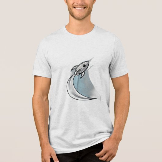 Raketenstart Tri-Blend Shirt (Vorderseite)