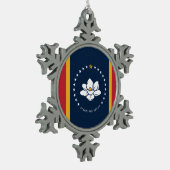 Raketenstütze neue Flagge usa vereinte Staaten Ame Schneeflocken Zinn-Ornament (Links)