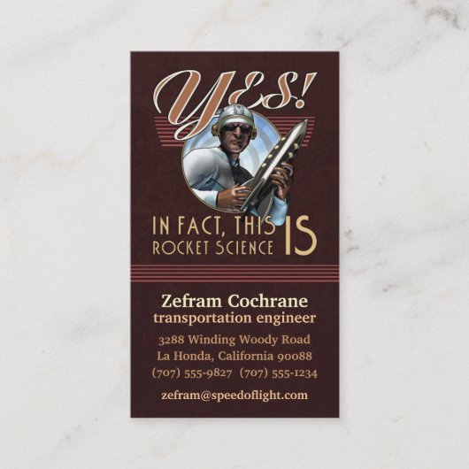 Raketentechnik-Visitenkarte Visitenkarte (Vorderseite)