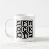 Raketenteile, Teile eines Rades Kaffeetasse (Links)