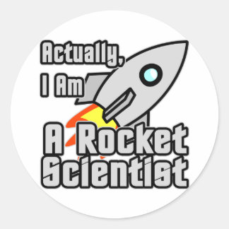 Raketenwissenschaftler Runder Aufkleber