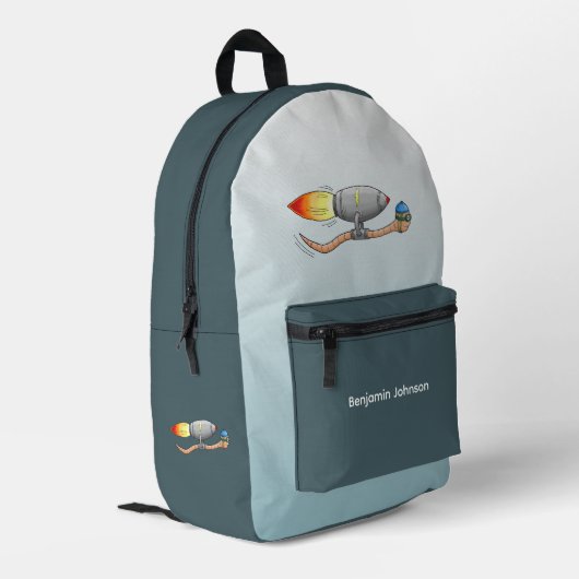 Raketenwurm Bedruckter Rucksack (Rückseitige Ecke links)